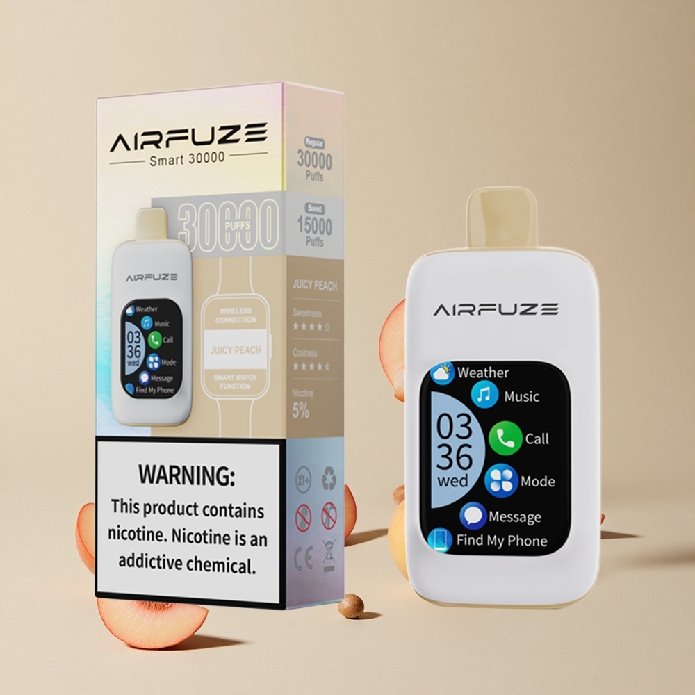 AirFuze Smart 30000 Isap Disposable Vape Peach Juicy vape wholesale Indonesia Ukuran 50x25x104.9mm