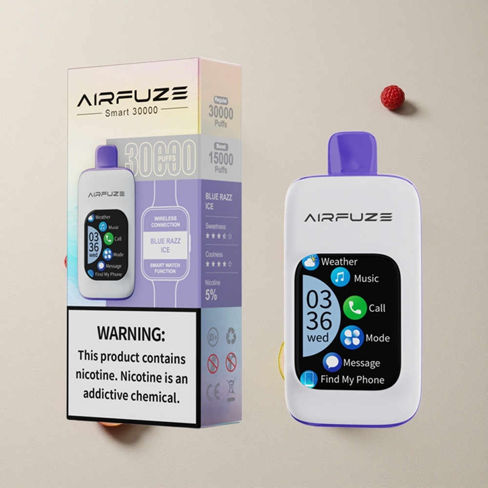 AirFuze Smart 30000 Puffs Disposable Vape Blue Razz Ice vape wholesale Indonesia Kapasitas Baterai 900mAh