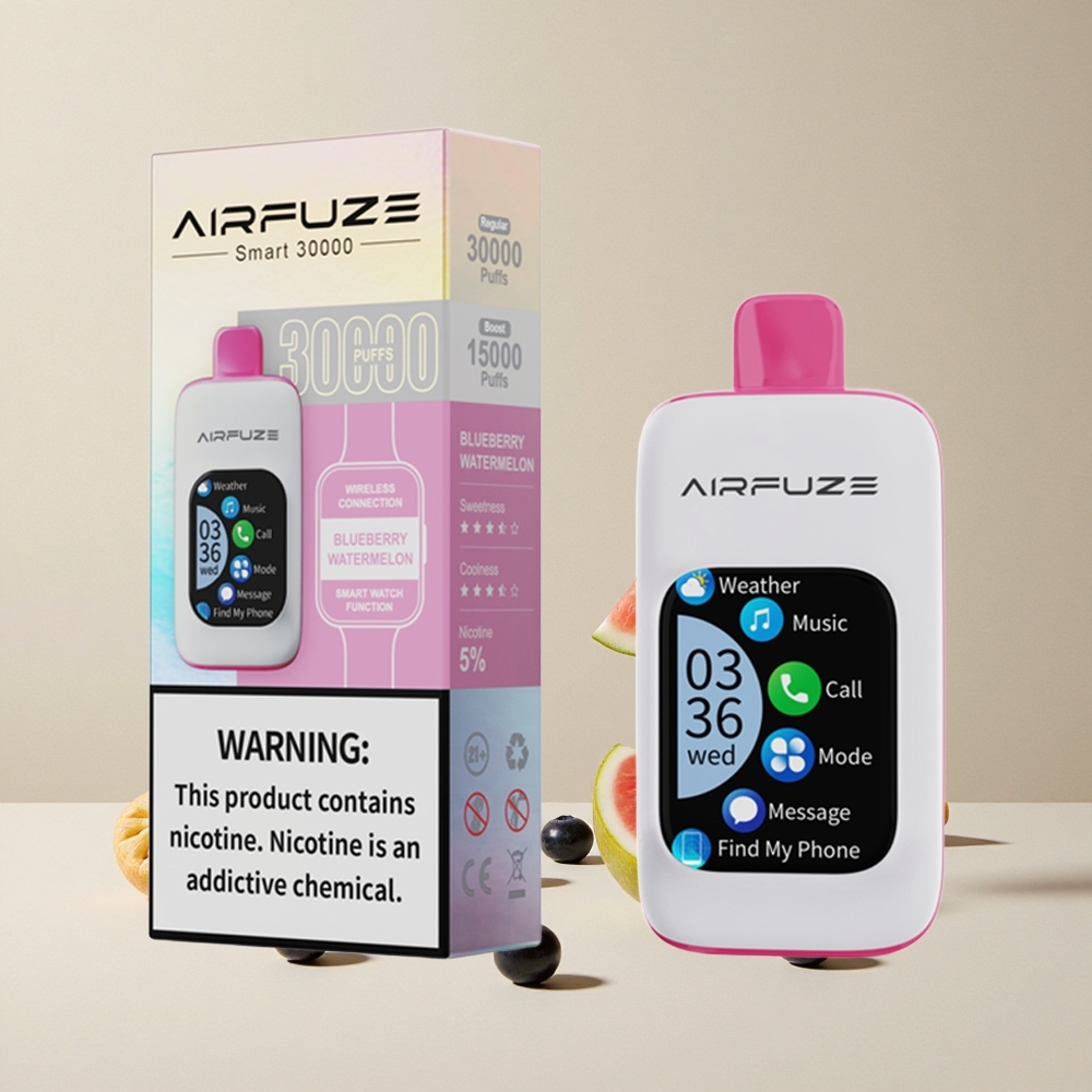 AirFuze Smart 30000 Puffs Disposable Vape Blueberry Semangka vape wholesale Indonesia Ukuran 50x25x104.9mm