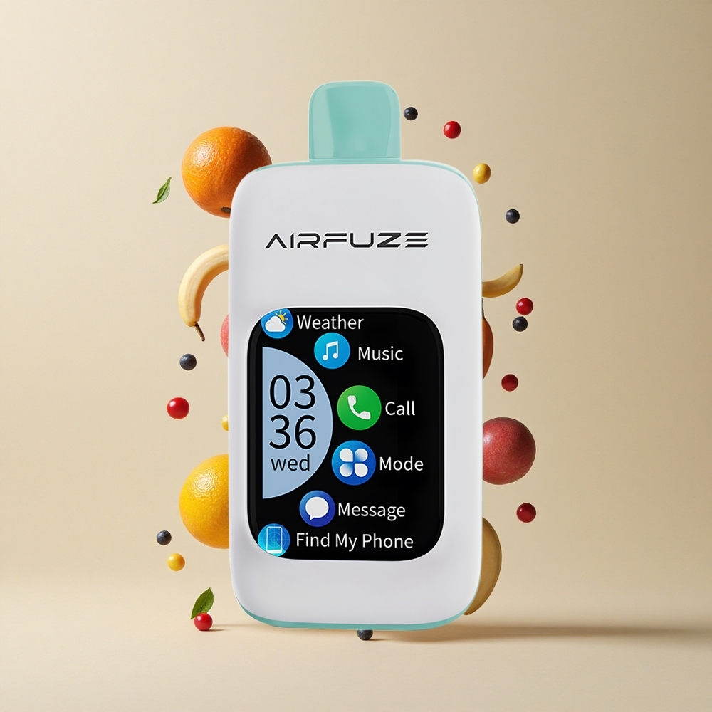 AirFuze Smart 30000 Puffs Disposable Vape Rainbow Buah Ledak vape wholesale Indonesia Ukuran 50x25x104.9mm Layar 2.01"TFT
