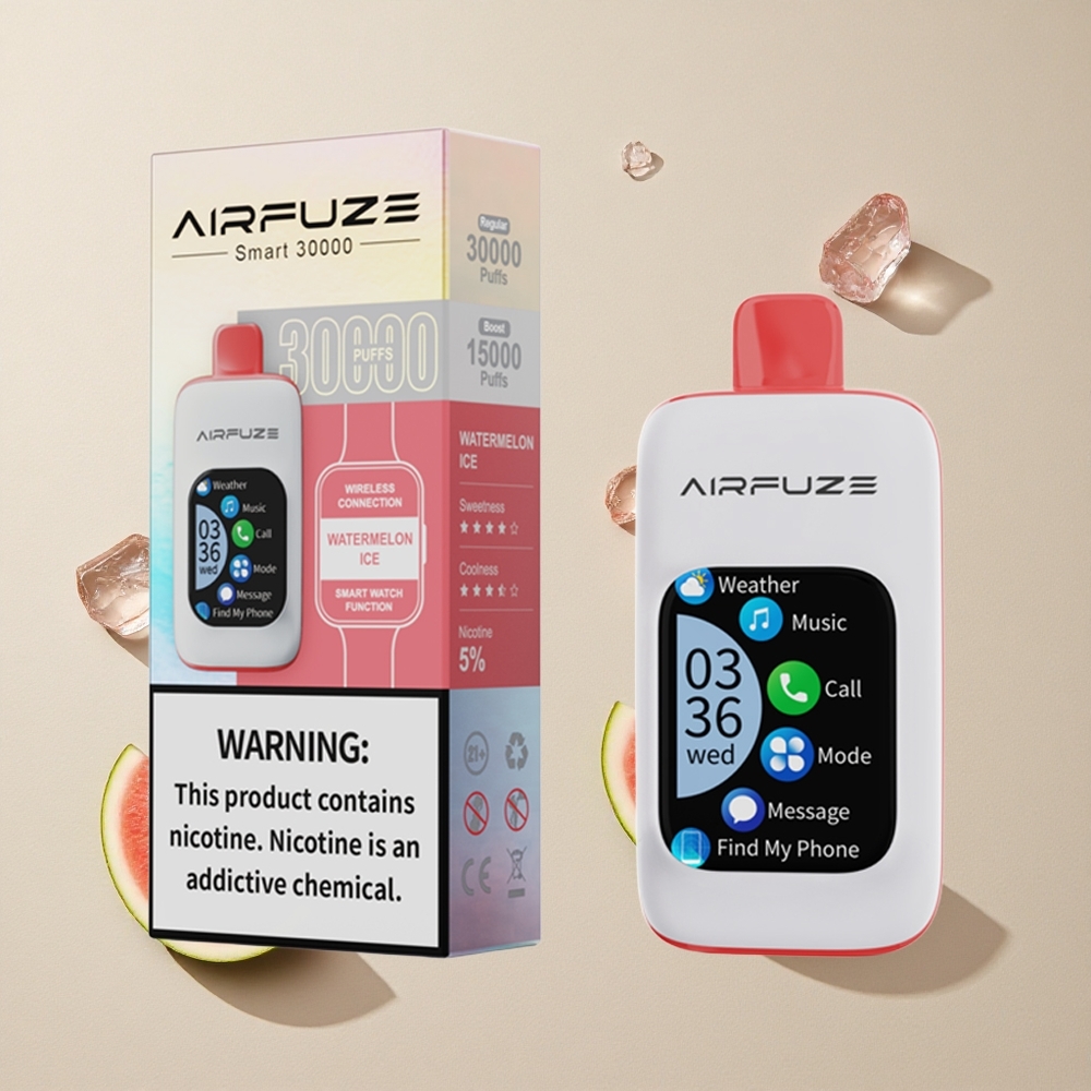 AirFuze Smart 30000 Puffs Disposable Vape Semangka Es vape wholesale Indonesia Ukuran: 50x25x104,9mm