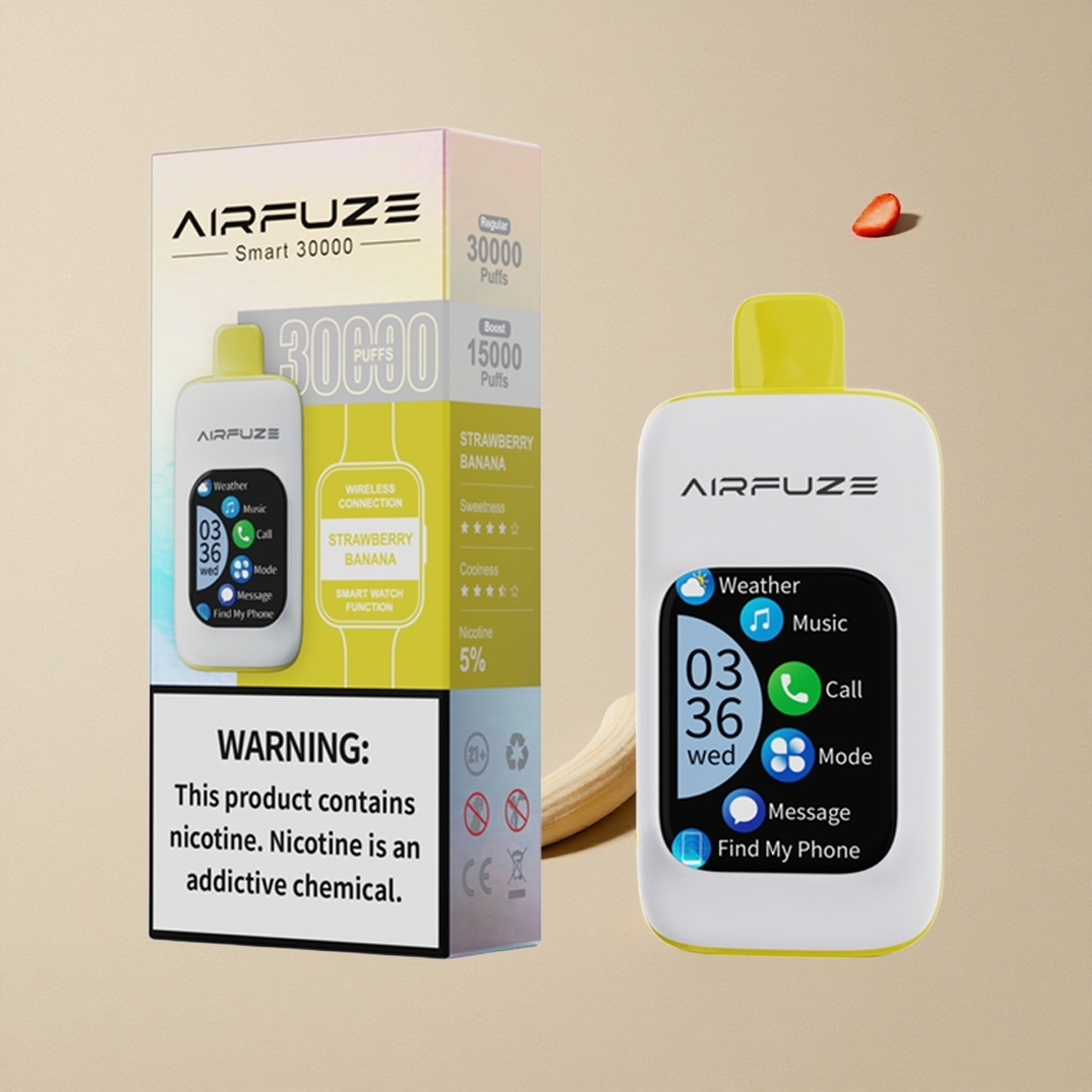 AirFuze Smart 30000 Puffs Disposable Vape Strawberry Pisang vape wholesale Indonesia 900mAh Type-C