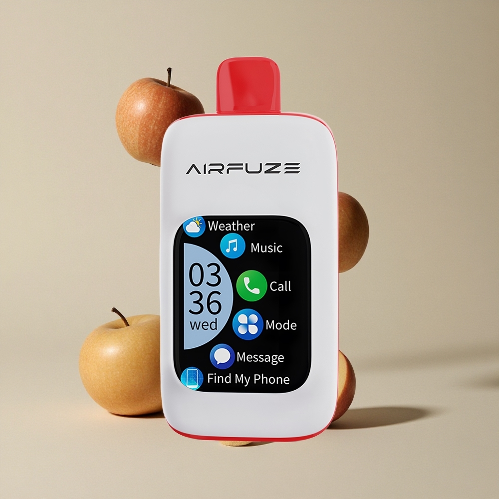 AirFuze Smart 30000 Puffs Triple Apel vape wholesale Indonesia Ukuran 50x25x104.9mm Kapasitas Baterai 900mAh