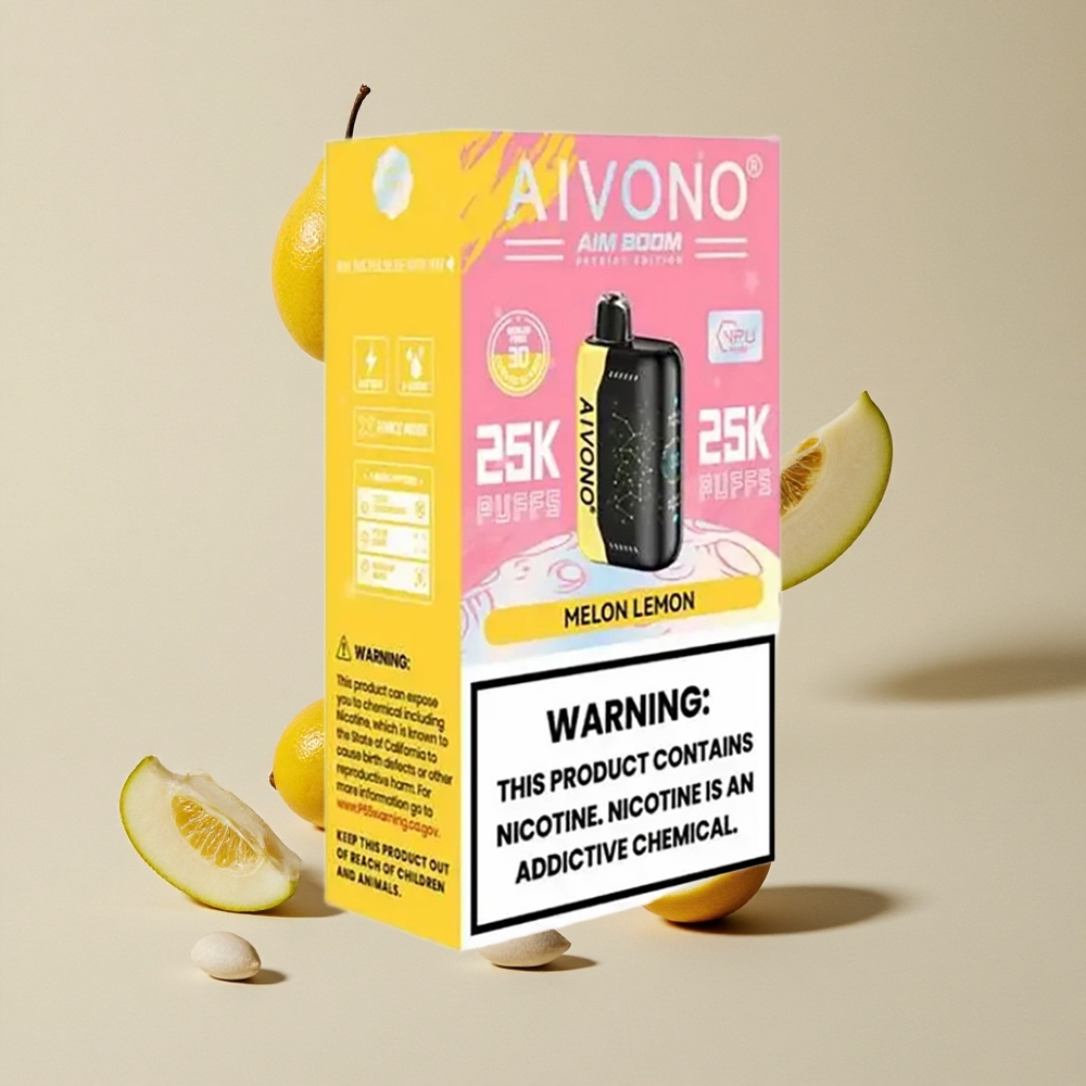 Aivono Aim Boom 25000 Puffs Melon Lemon vape wholesale Indonesia 28ml 650mAh