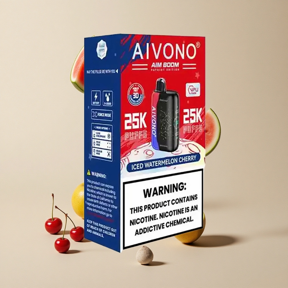Aivono Aim Boom 25000 Puffs Semangka Ceri Es vape wholesale Indonesia 25000 Puffs 28ml Kapasitas E-Liquid