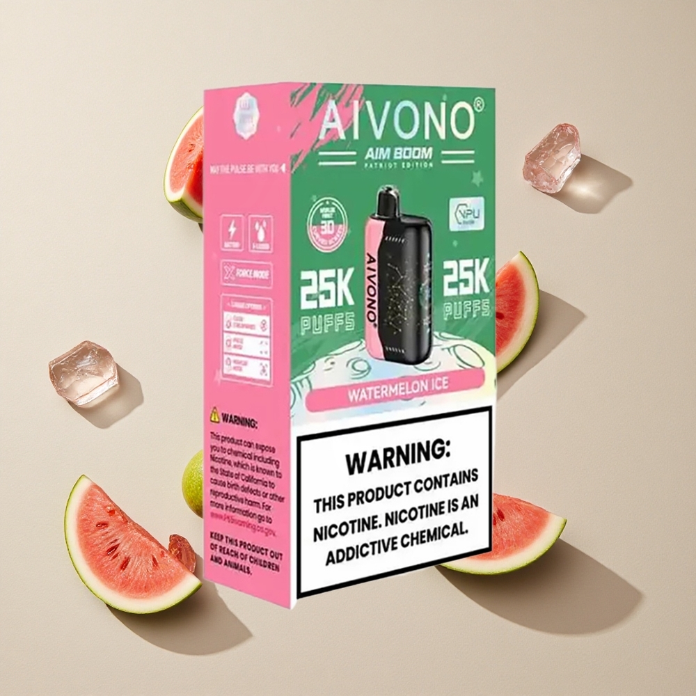 Aivono Aim Boom 25000 Puffs Semangka Es vape wholesale Indonesia 28ml Kapasitas E-Liquid 650mAh Baterai