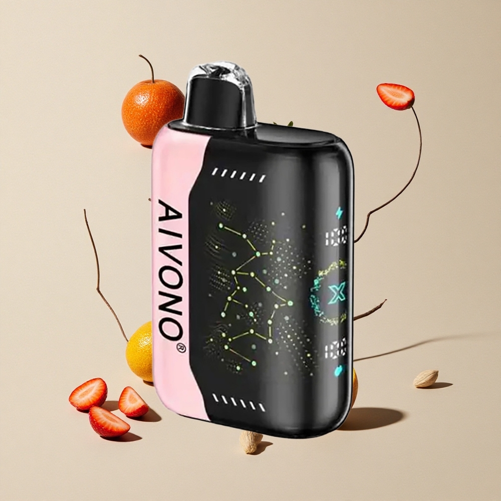 Aivono Aim Boom 25000 Puffs Strawberry B Pop vape wholesale Indonesia Kapasitas E-Liquid 28ml 650mAh