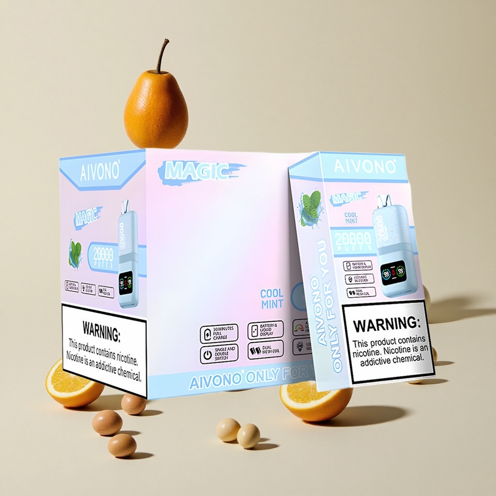 Aivono Aim Magic20000 Puffs Mint Dingin vape wholesale Indonesia 26ml E-liquid 0%,2%,3%,5% Nikotin