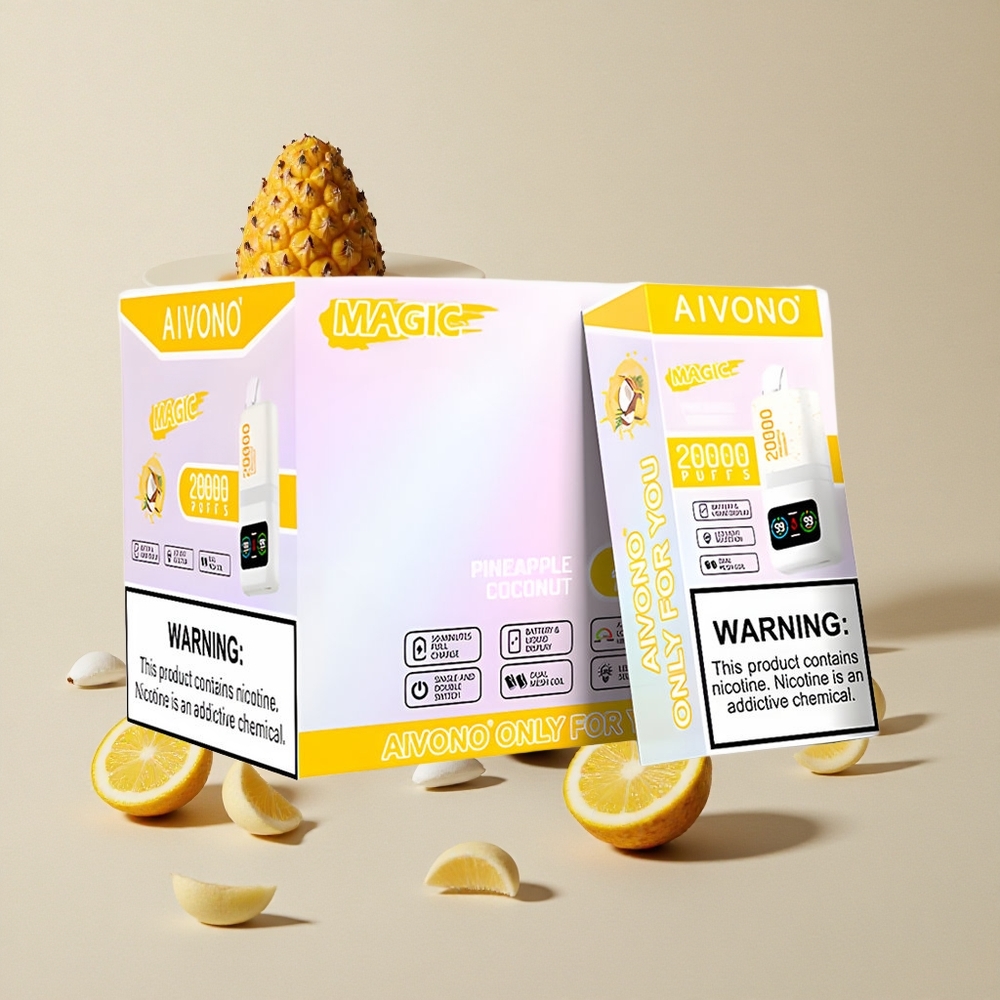Aivono Aim Magic20000 Puffs Nanas Kelapa vape wholesale Indonesia 26ml E-cair 600mAh Baterai