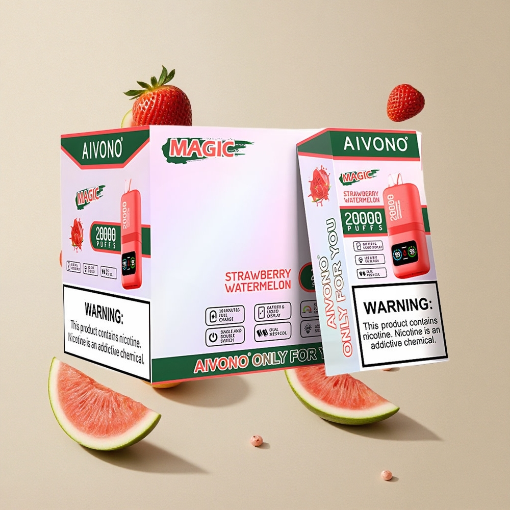 Aivono Aim Magic20000 Puffs Stroberi Semangka vape wholesale Indonesia 26ml E-liquid 600mAh Battery