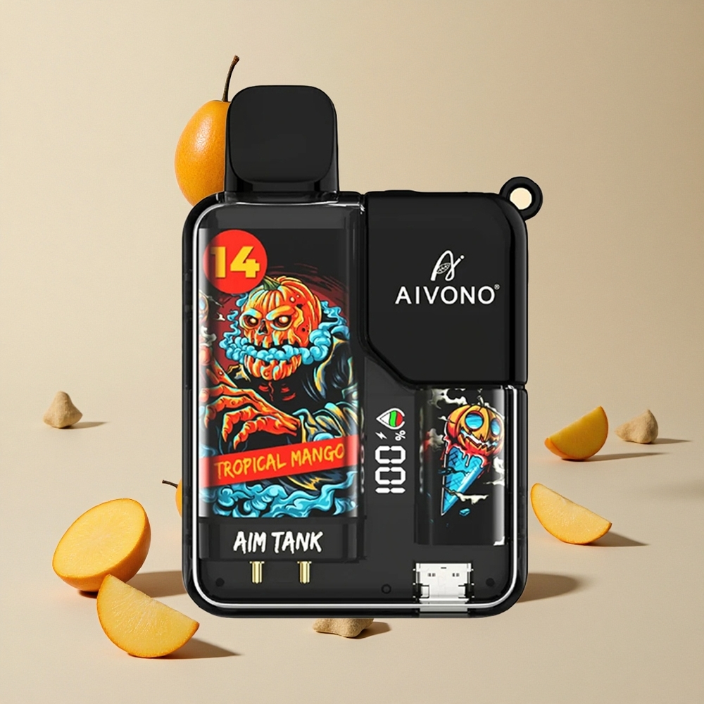 Aivono Aim Tank 9500 Puffs Mangga Tropis vape wholesale Indonesia 18ml Kapasitas E-liquid