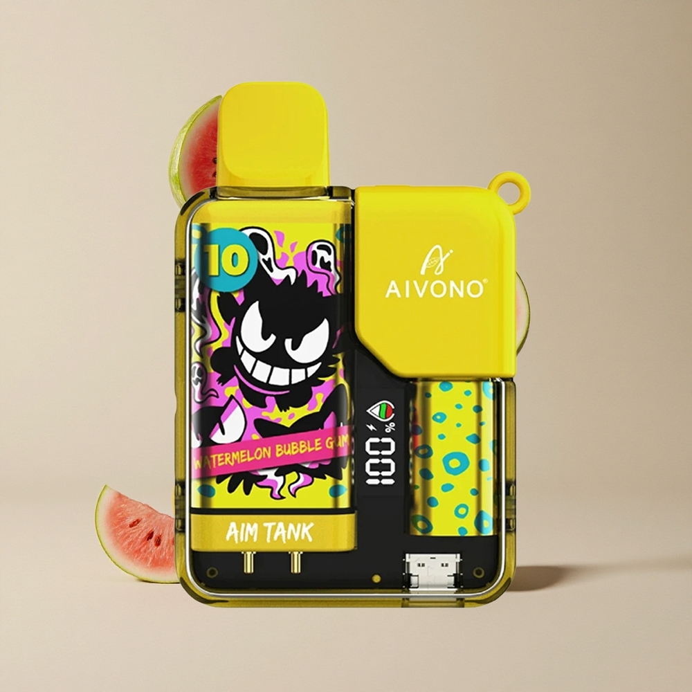 Aivono Aim Tank 9500 Puffs Semangka Permen Karet vape wholesale Indonesia 18ml Kapasitas E-liquid 650mAh Baterai