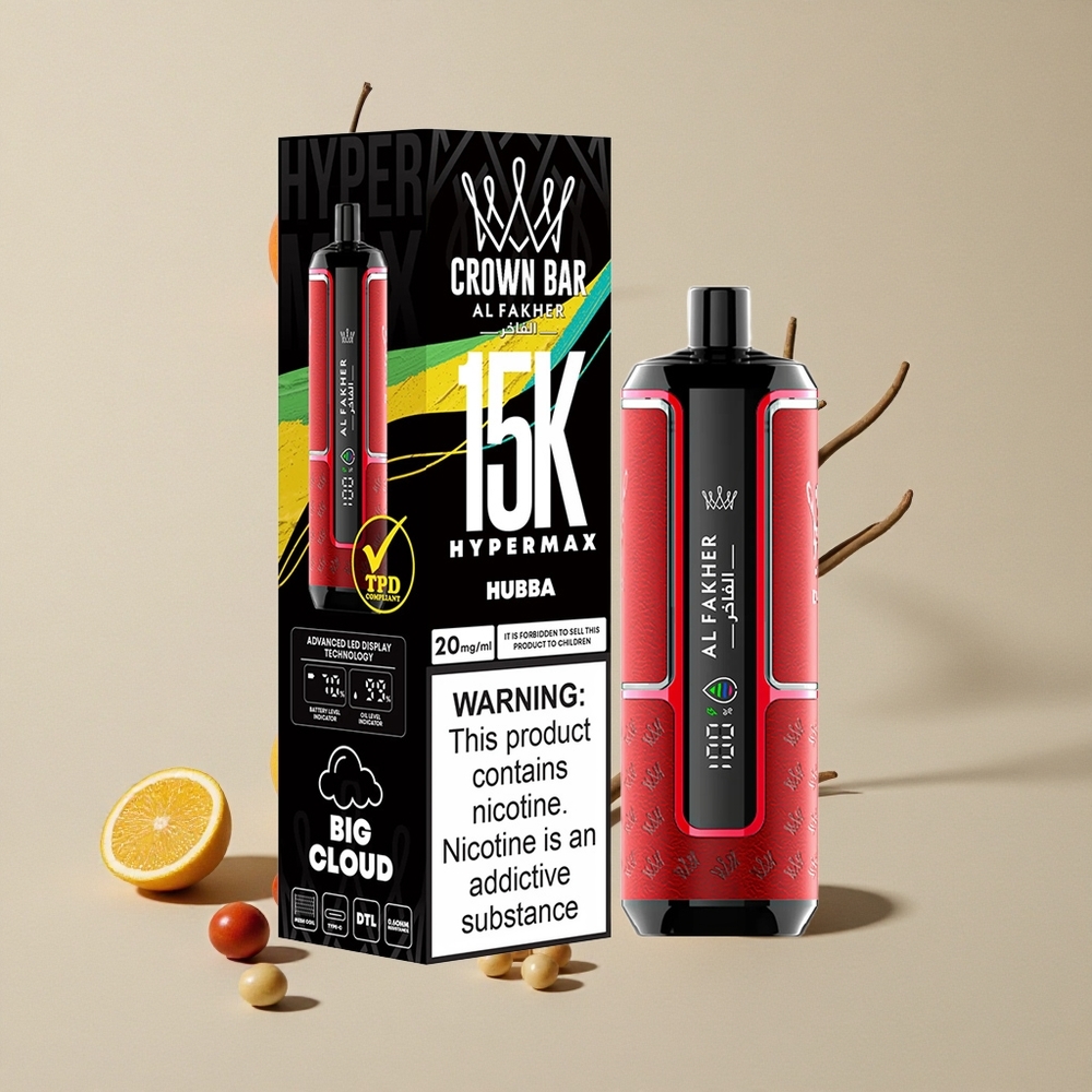 Al Fakher Crown Bar 15K Hypermax 15.000 Puffs Kapasitas E-Liquid 22ml vape wholesale Indonesia