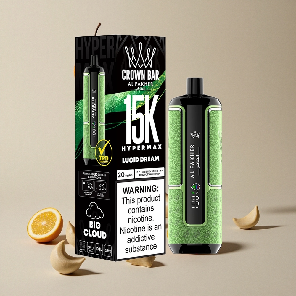 Al Fakher Crown Bar 15K Hypermax Disposable Mimpi Jernih vape wholesale Indonesia 22ml 15.000 hisap