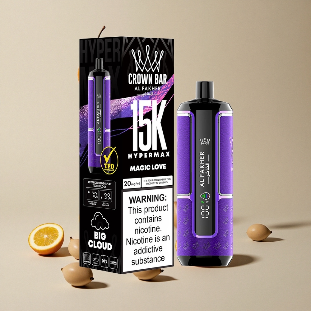 Al Fakher Crown Bar 15K Hypermax Disposable Vape Kit Magic Love Kapasitas 15.000 Puffs vape wholesale Indonesia