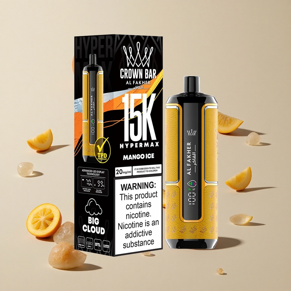 Al Fakher Crown Bar 15K Mango Es vape wholesale Indonesia Kapasitas 22ml 15.000 Hisap