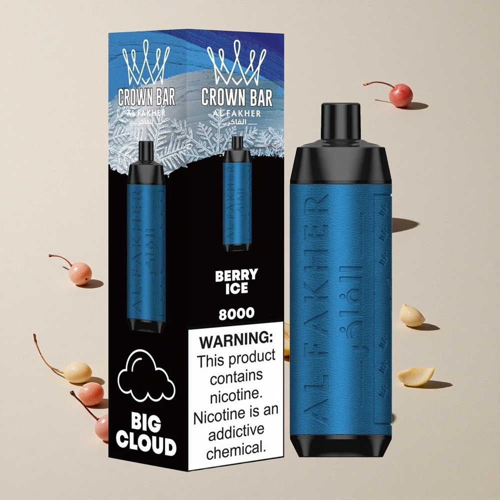 Al Fakher Crown Bar 8000 Berry Es Batu vape wholesale Indonesia 8000 Puffs 18ml Kapasitas
