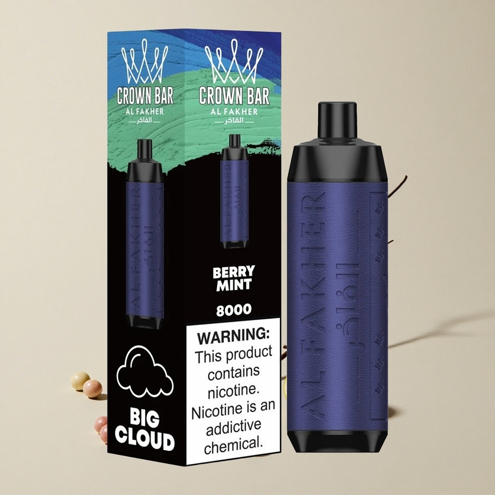 Al Fakher Crown Bar 8000 Berry Mint vape wholesale Indonesia 18ml Kapasitas Cairan 8000 Puffs