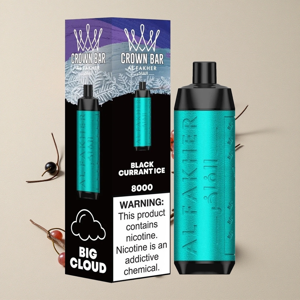 Al Fakher Crown Bar 8000 Black Currant Es Batu 8000 Puffs vape wholesale Indonesia 18ml Kapasitas Cairan