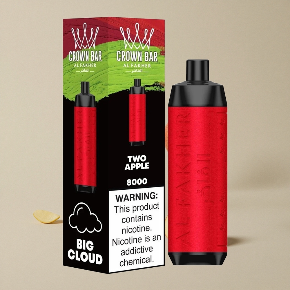 Al Fakher Crown Bar 8000 Dua Apel vape wholesale Indonesia 18ml Kapasitas Cairan