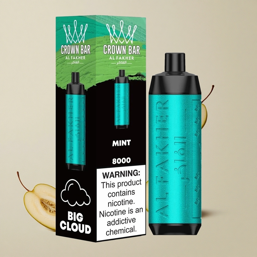 Al Fakher Crown Bar 8000 Mint Vape Wholesale Indonesia 18ml Kapasitas Cairan 8000 Hisap