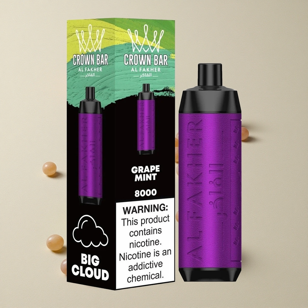 Al Fakher Crown Bar 8000 Puffs Mint vape wholesale Indonesia 18ml Kapasitas Cairan
