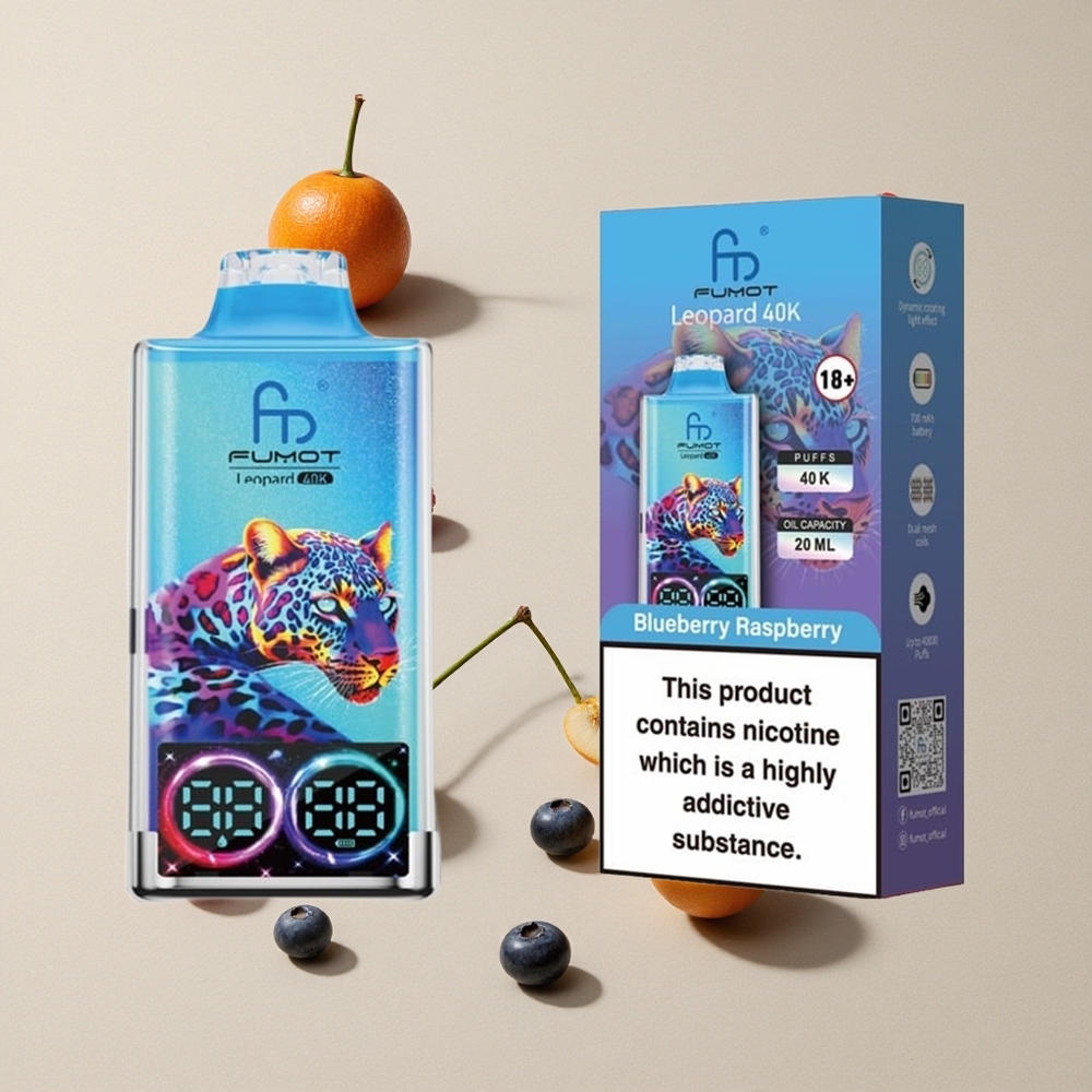 Fumot Leopard 40K Puffs Bluberry Raspberry vape wholesale Indonesia Dual Mesh 700mAh Battery