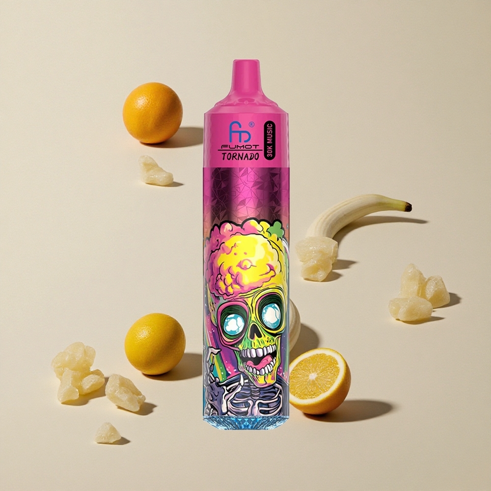 Fumot Randm Tornado 30000 Puffs Es Pisang vape wholesale Indonesia Kapasitas 30mL Nikotin 2% 5%