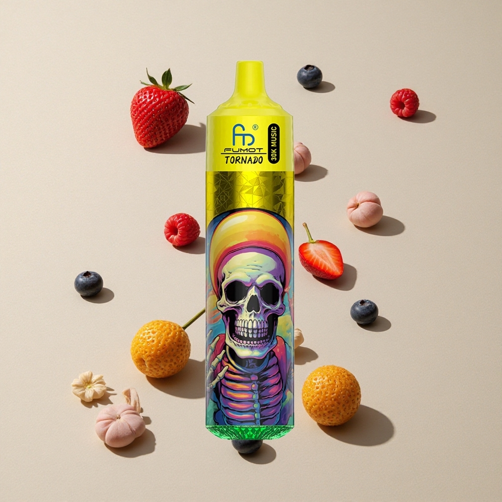 Fumot Randm Tornado 30000 Puffs Stroberi Bluberi Raspberry vape wholesale Indonesia Kapasitas E-liquid 30mL Nikotin 2% 5%