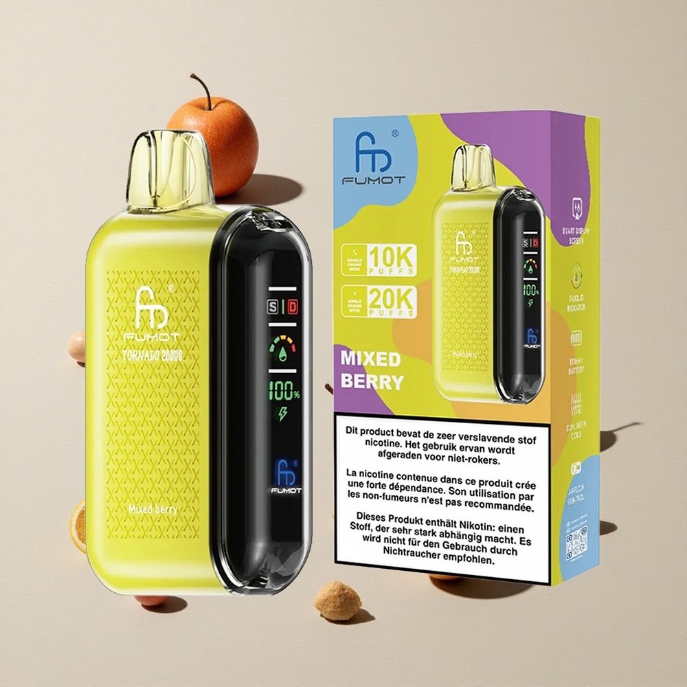 Fumot Tornado 20000 Puffs Campuran Berry vape wholesale Indonesia Kapasitas E-liquid 20ml