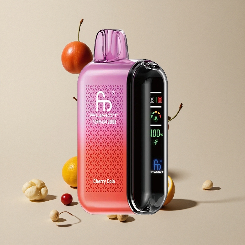 Fumot Tornado 20000 Puffs Ceri Cola vape wholesale Indonesia Kapasitas E-liquid 20ml Dual Mesh Coil