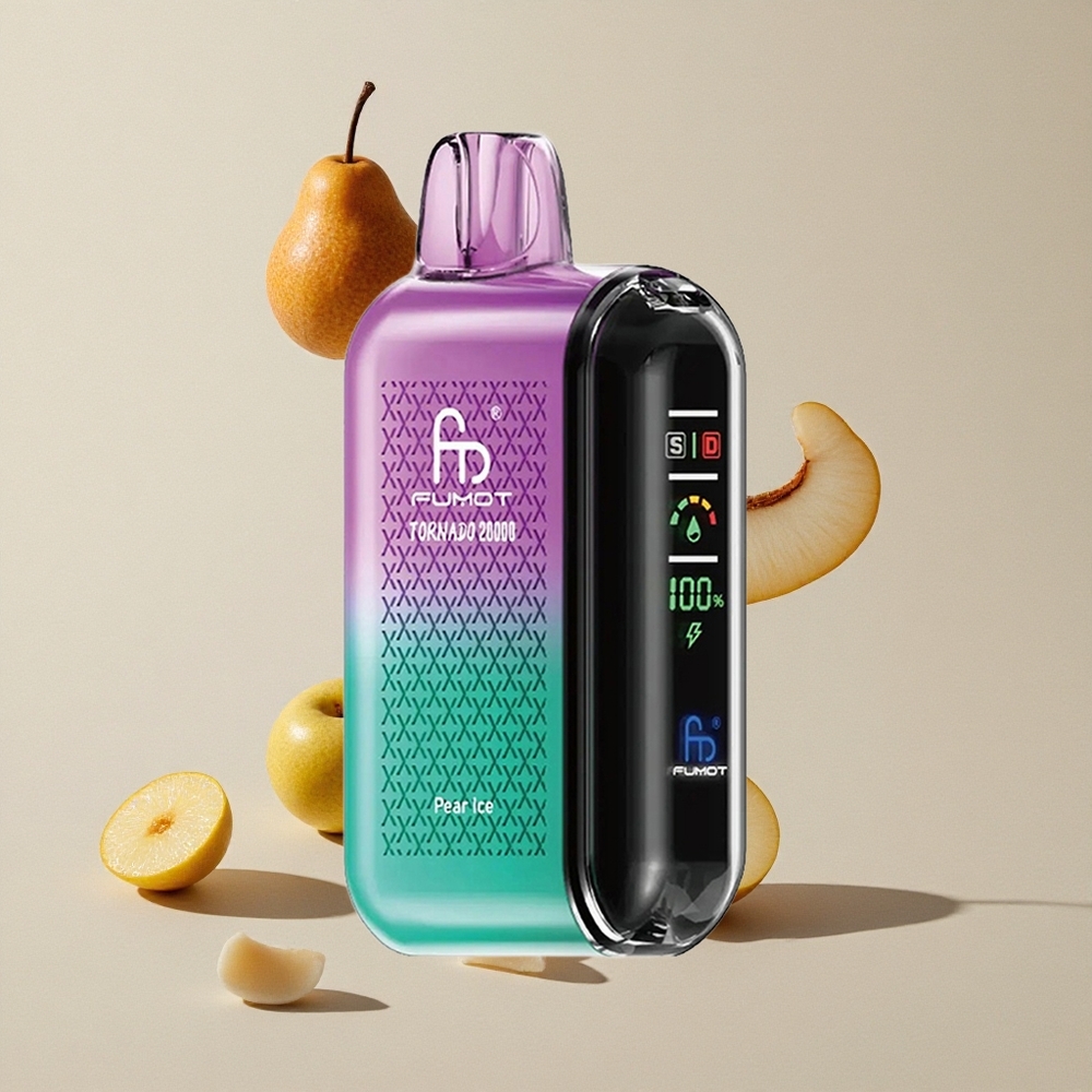 Fumot Tornado 20000 Puffs Pear Es vape wholesale Indonesia Kapasitas E-liquid 20ml Dual Mesh Coil