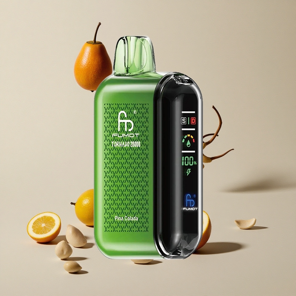 Fumot Tornado 20000 Puffs Pina Colada vape wholesale Indonesia Kapasitas E-liquid 20ml Dual Mesh Coil