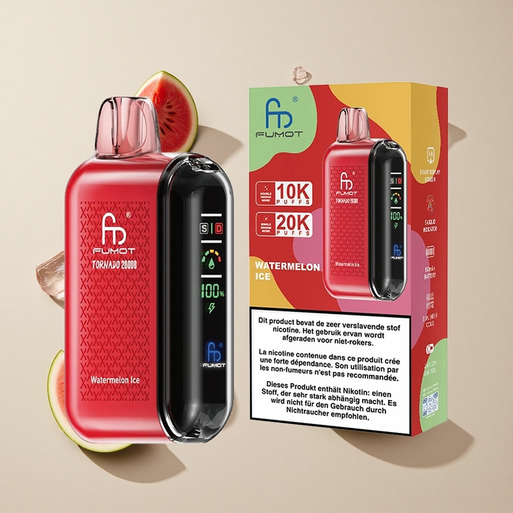 Fumot Tornado 20000 Puffs Semangka Es vape wholesale Indonesia Kapasitas E-liquid 20ml