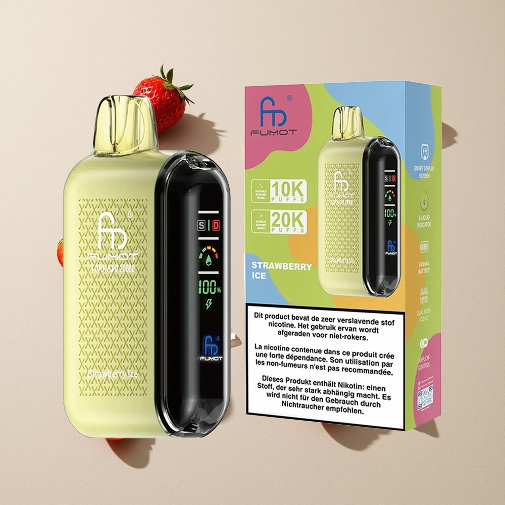 Fumot Tornado 20000 Puffs Stroberi Es vape wholesale Indonesia 20ml Kapasitas Cairan