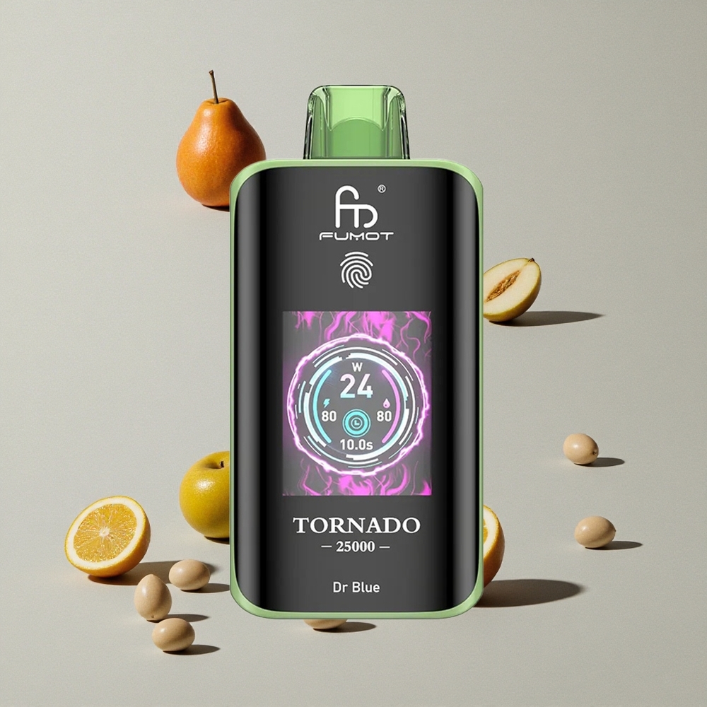 Fumot Tornado 25000 Puffs Dr Biru vape wholesale Indonesia Baterai 700mAh Isi Ulang 20ml E-liquid
