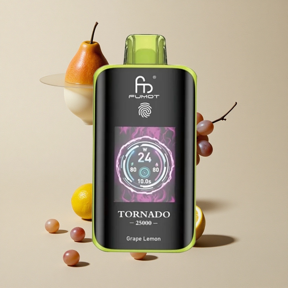 Fumot Tornado 25000 Puffs Lemon vape wholesale Indonesia 700mAh Baterai Isi Ulang 20ml E-liquid