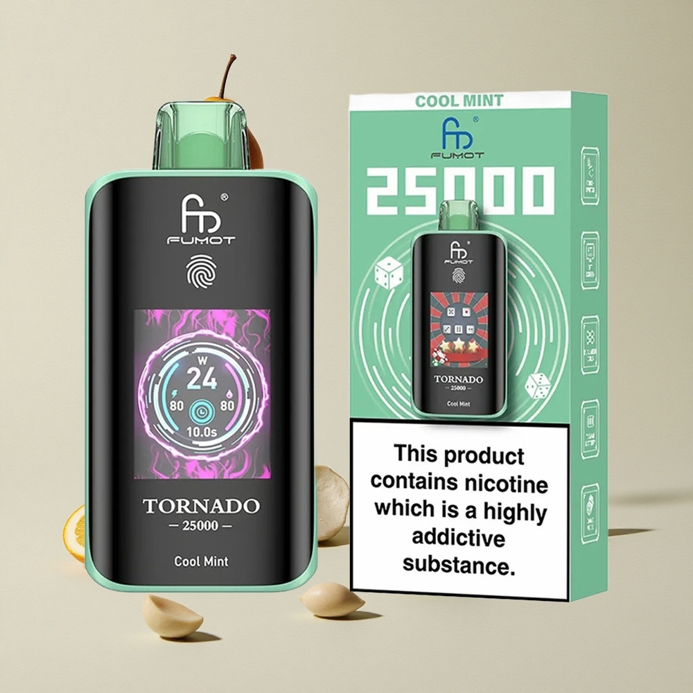Fumot Tornado 25000 Puffs Mint Dingin vape wholesale Indonesia 20ml E-cair 25000 Hisapan