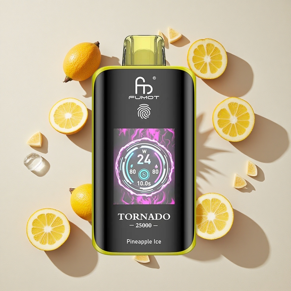 Fumot Tornado 25000 Puffs Nanas Es vape wholesale Indonesia Baterai 700mAh Isi Ulang 20ml E-liquid