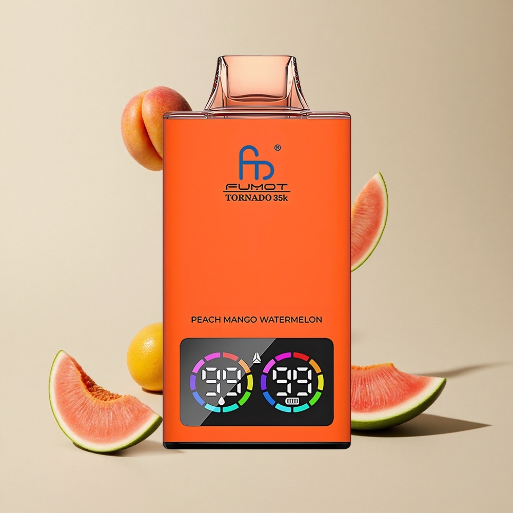 Fumot Tornado 35000 Puffs Persik Mangga Semangka Dual Mesh Coil vape wholesale Indonesia
