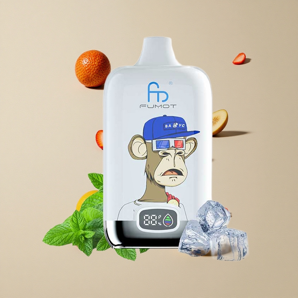 Fumot Tornado Digital Box 12000 Puffs Strawberry Pisang vape wholesale Indonesia 20ml E-Liquid 550mAh