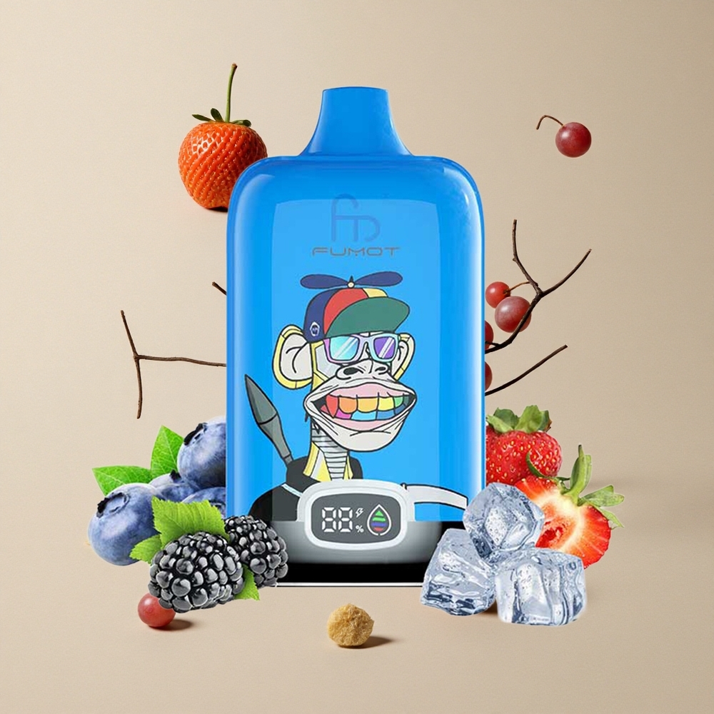 Fumot Tornado Digital Box 12000 Puffs Strawberry Puffs vape wholesale Indonesia 20ml E-Liquid 550mAh