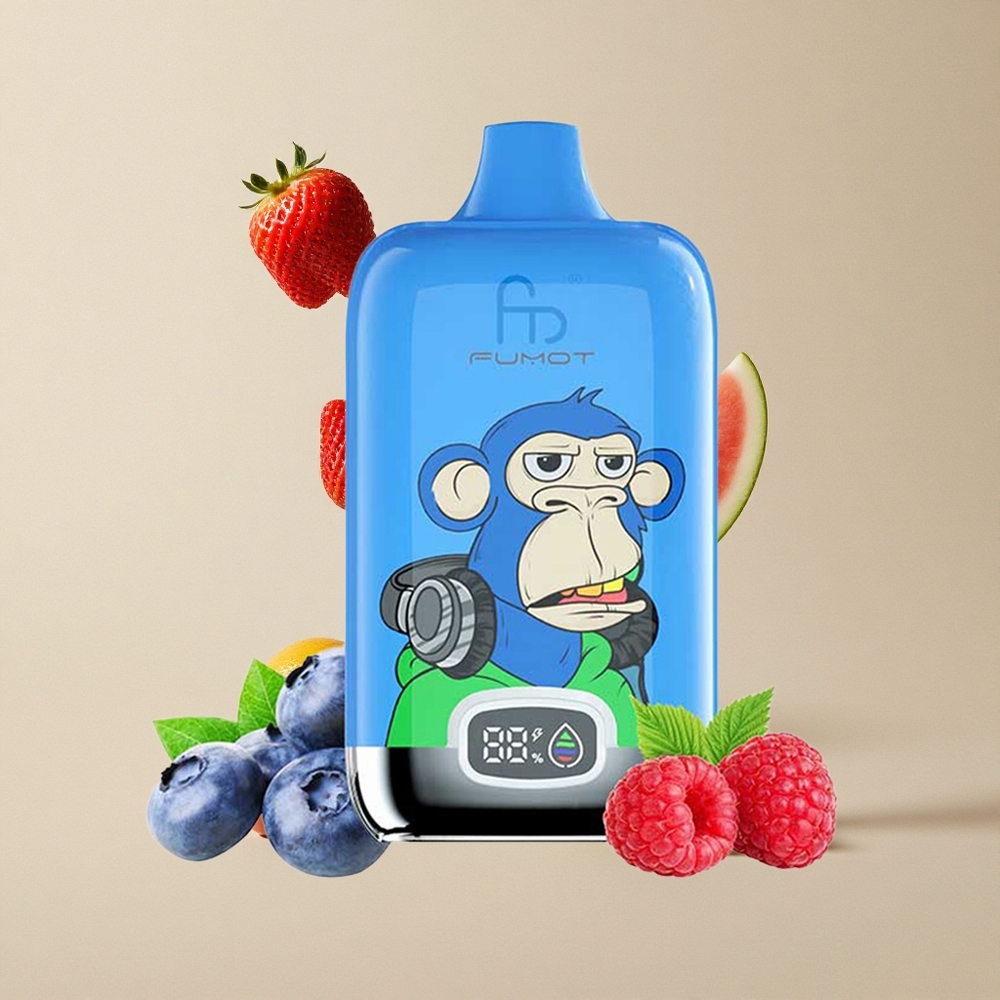 Fumot Tornado Digital Box 12000 Puffs Strawberry Semangka 20ml E-Liquid vape wholesale Indonesia MTL draw