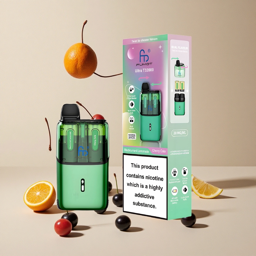 Fumot Ultra T32000 32000 Puffs Blackcurrant Lemonade - Cherry Cola vape wholesale Indonesia Kapasitas Baterai 800mAh