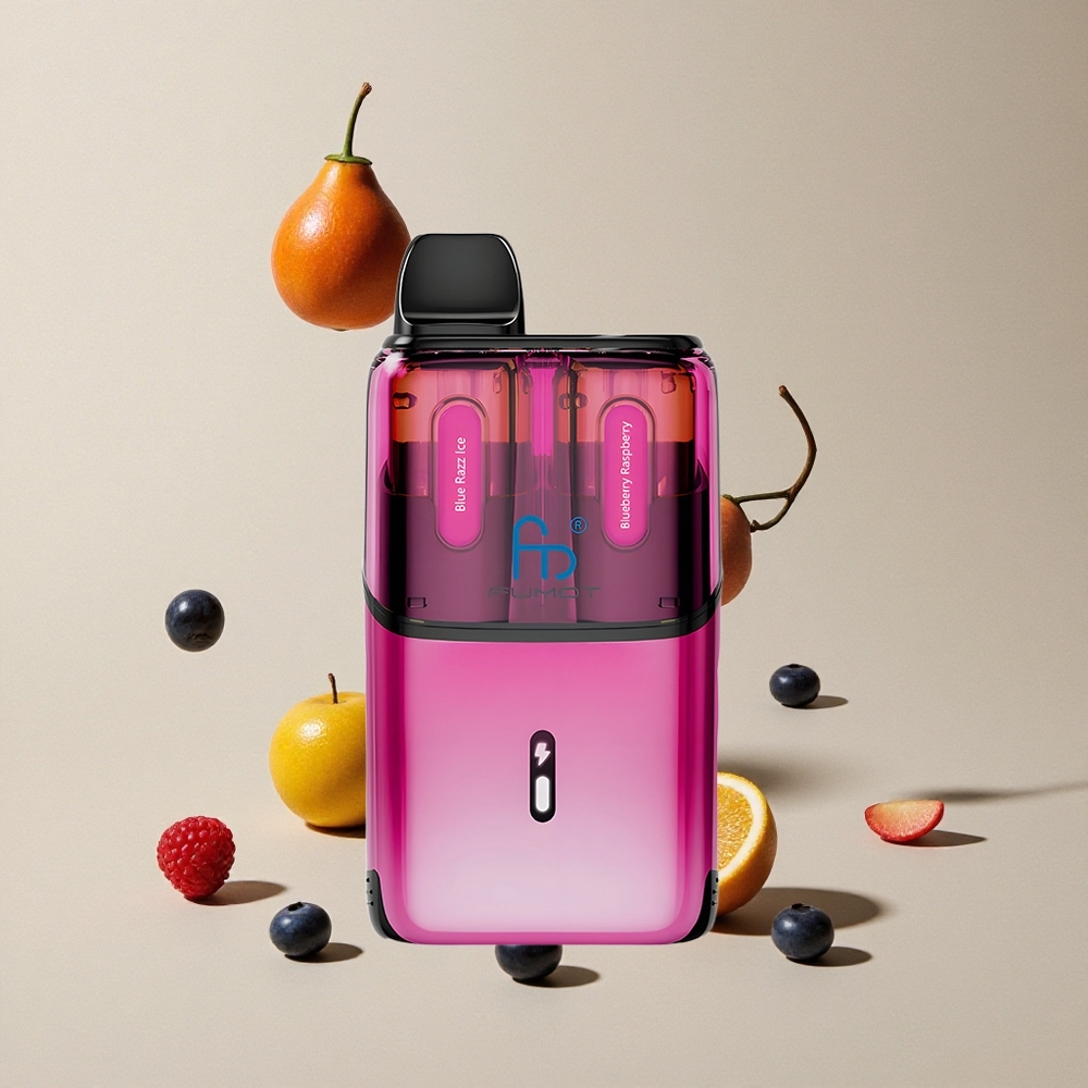 Fumot Ultra T32000 32000 Puffs Blue Razz Ice - Bluberi Raspberi vape wholesale Indonesia Kapasitas Baterai 800mAh