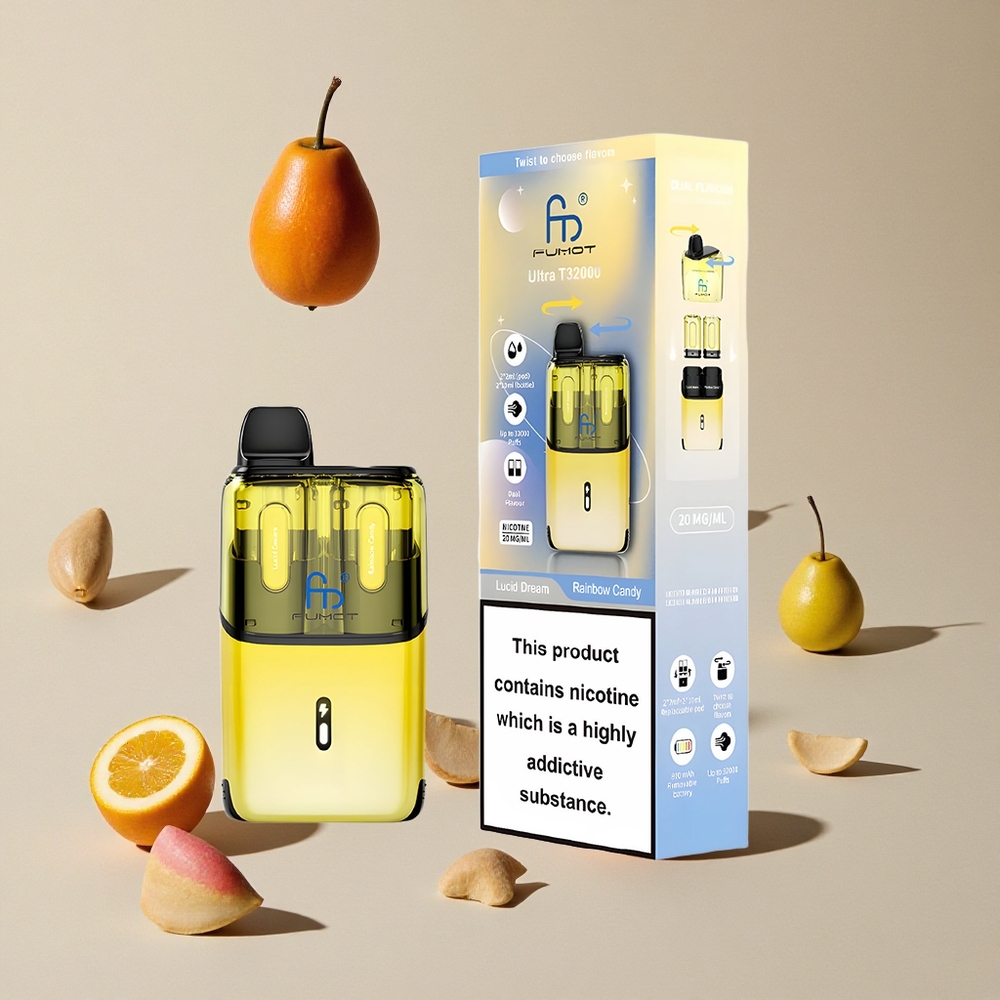 Fumot Ultra T32000 Disposable Vape 32000 Puffs Permen Pelangi vape wholesale Indonesia Kapasitas E-Liquid 24ml