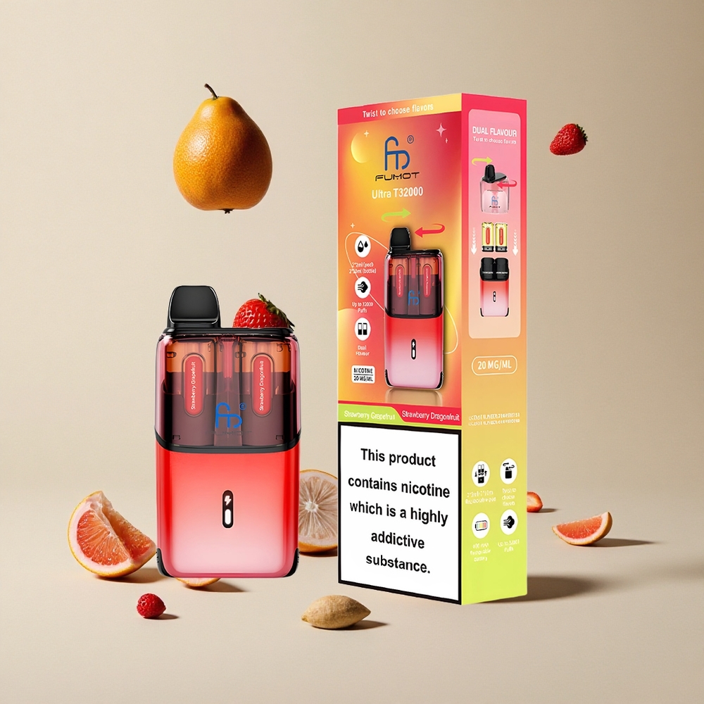 Fumot Ultra T32000 Disposable Vape Stroberi Jeruk Bali - Stroberi Buah Naga vape wholesale Indonesia