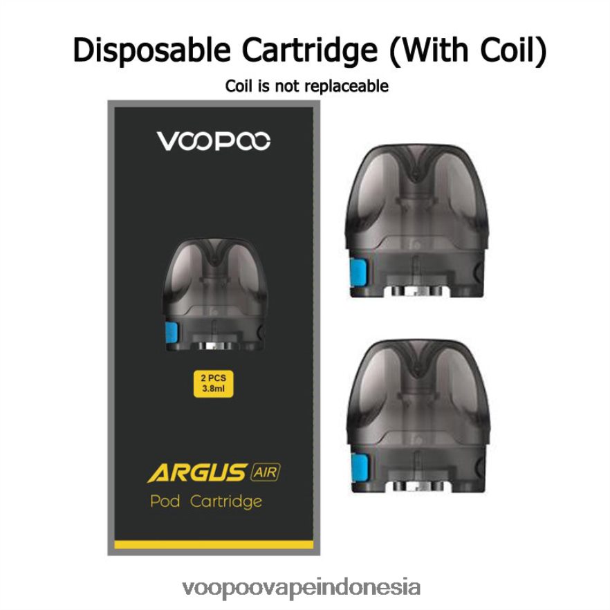 VOOPOO ARGUS AIR kartrid pod (2 buah) pod dengan koil 0,8 ohm L8JR535 VOOPOO Vape Indonesia