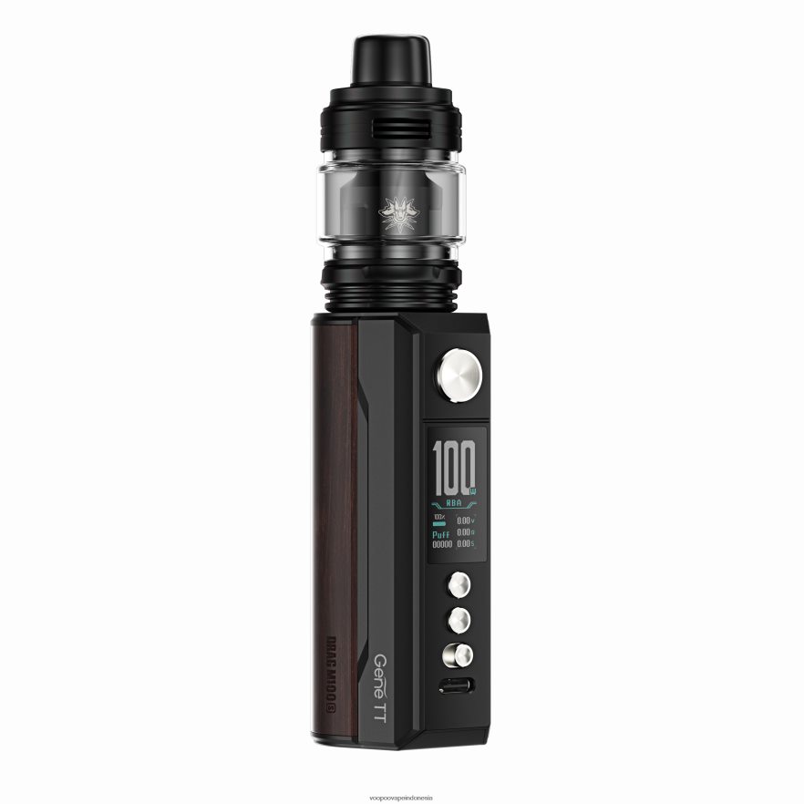 VOOPOO DRAG M100S perangkat mod hitam & kayu gelap L8JR274 VOOPOO Jakarta