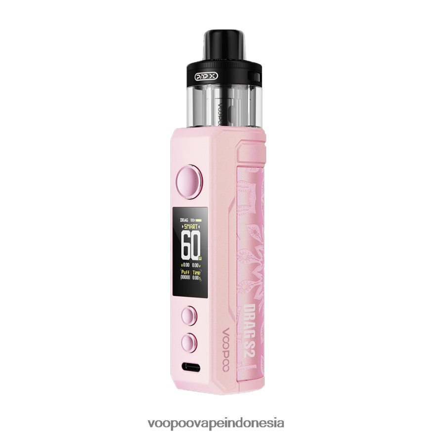VOOPOO DRAG S2 kit mod pod bersinar merah muda L8JR259 VOOPOO Vape Price